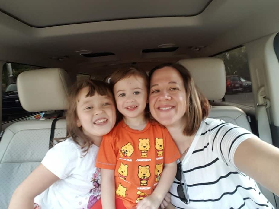mary and the girls in the car before school